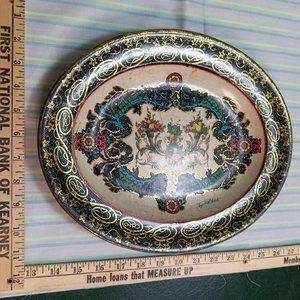 Vintage Daher 10" Metal Tin Serving Tray by Pritchard Made in England Cornucopia